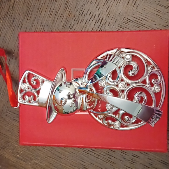 Lenox Silverplate Snowman Ornament - Picture 1 of 6